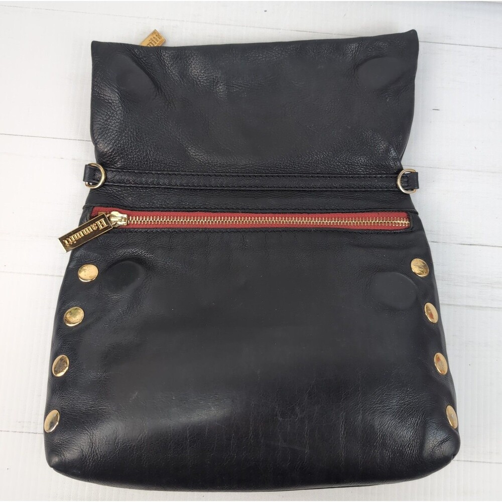Hammitt Los Angeles Black Pebbled Leather VIP Satchel Red Zipper No Strap - Wear - Picture 7 of 15